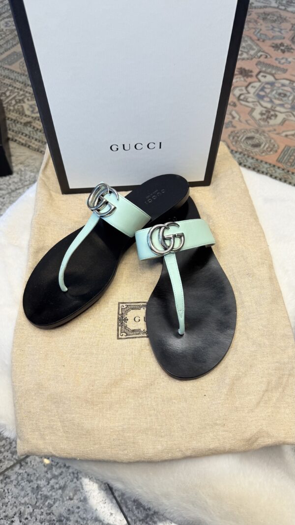 Gucci tyrkysové šľapky