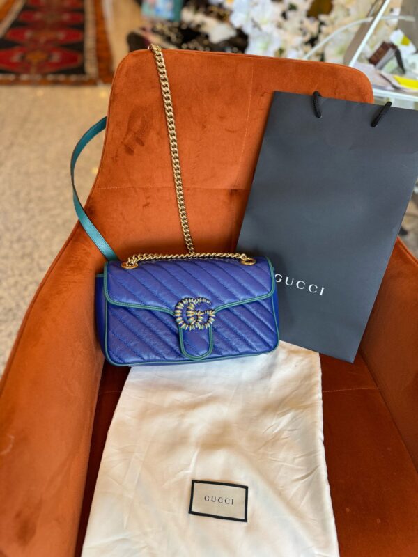 Gucci marmont modrá kabelka - Image 10